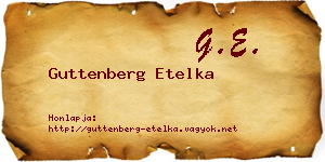 Guttenberg Etelka névjegykártya
